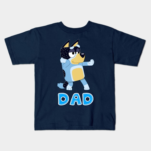 Best Dad Bluey Kids T-Shirt by Rainbowmart